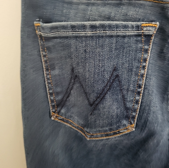 MOTHER The Insider Crop Step Fray Studded Size 26 Rough Stud Jeans - Picture 11 of 16